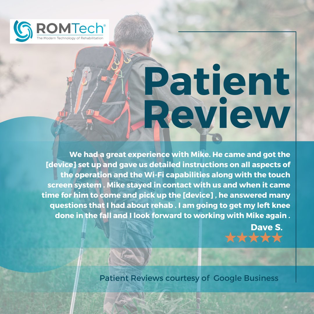ROMTechnologies's tweet photo. From delivery to set up in patients' homes, our field clinicians ensure patients are set up for success to begin their recovery journey on day 1 following surgery.
#Orthotwitter #PortableConnect #FullRecovery #PatientSatisfaction https://t.co/oIXhgzcFuM