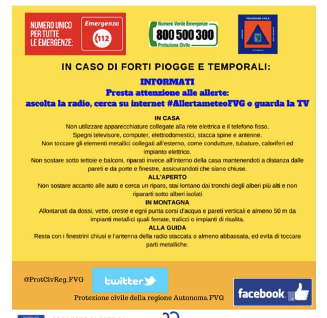 Condividiamo questi consigli utili 

➡️protezionecivile.fvg.it/it/la-protezio…

#socialmediacommunityFVG #volontaridivalore #regionefriuliveneziagiulia #AllertameteoFVG #pcrfvg #grandinata