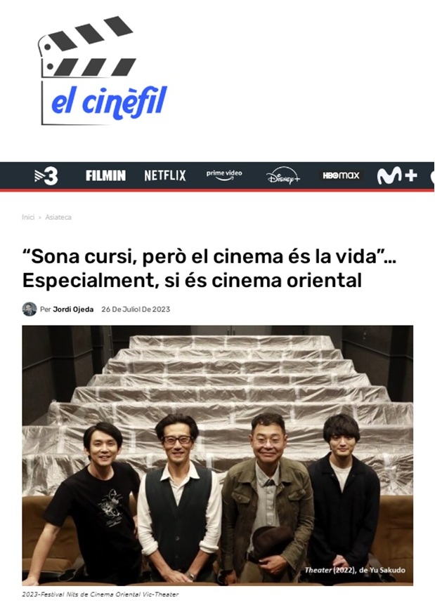 JordiOjeda's tweet photo. El meu article a @ElCinefilCat dedicat al Festival Nits de @CinemaOriental de Vic 2023

«“Sona cursi, però el cinema és la vida”… 
Especialment, si és cinema oriental»

El podeu llegir aquí
https://t.co/AqZ1QdZgCt

#CinemaIEducació #FesNits2023 @vic_cultura https://t.co/e5etPhvVby