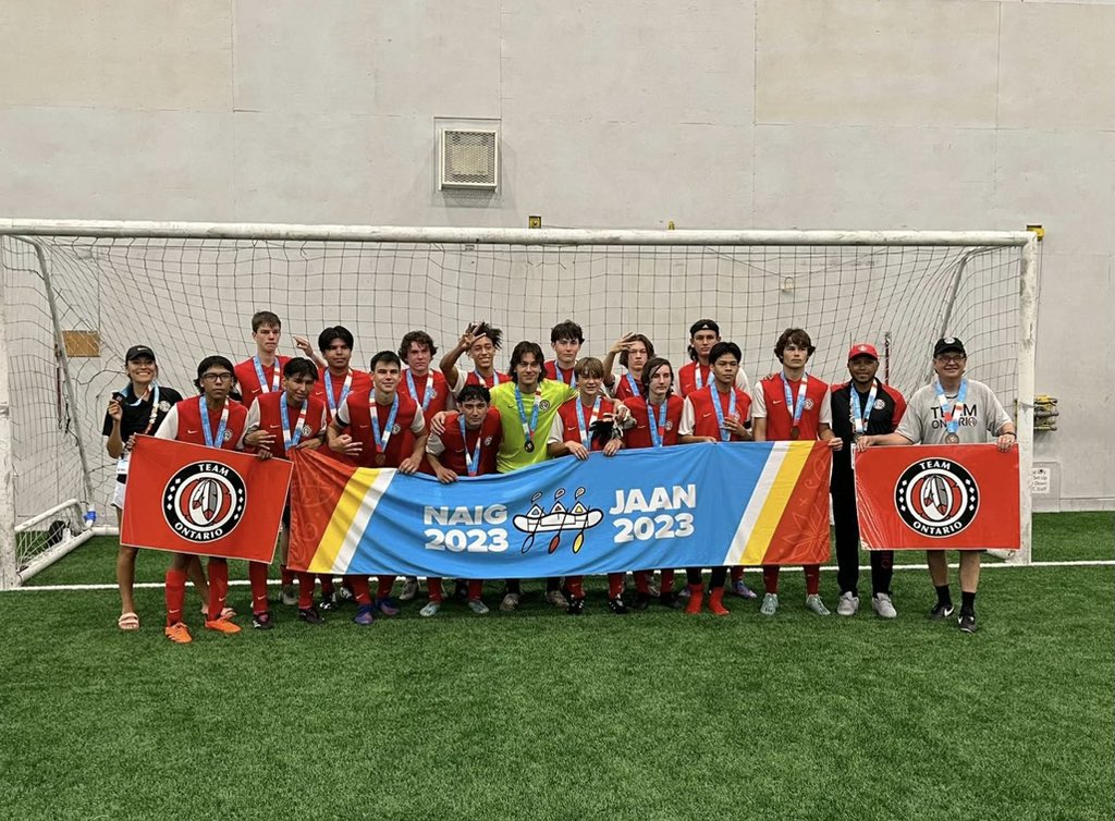Knox_the_AD's tweet photo. Bronze medal finish for the Team Ontario U19 men’s soccer (possibly the first ever medal at NAIG)! Great experience for the boys and coaching staff! https://t.co/kZLTqTN2O5