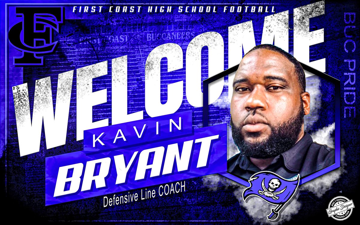 Buc family help us welcome Coach Kavin Bryant to our staff. He will serve as the Defensive Line Coach. Coach Bryant brings 18 years of coaching including 7 being in HS. He’s hard nosed with a grinder mentality. His expertise with flourish with our Bucs #defensiveline #firstcoast