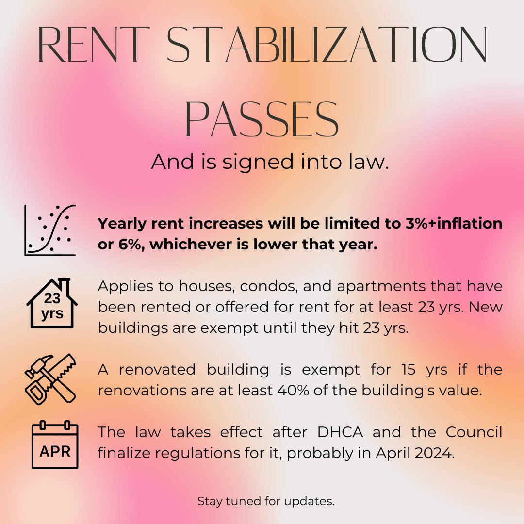 ICYMI, MoCo passed & signed #RentStabilization! A (non-exhaustive) list of the details below: