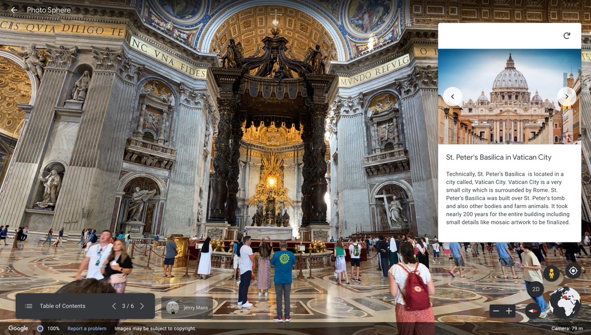 This week in #EDUC387, we created virtual field trips using <a href="/googleearth/">Google Earth</a>. I found it  really cool how you are able to view inside of some of the famous monuments such as St. Peter's Basilica in Rome, Italy as I have pictured below from my virtual field trip! #Rome #Italy