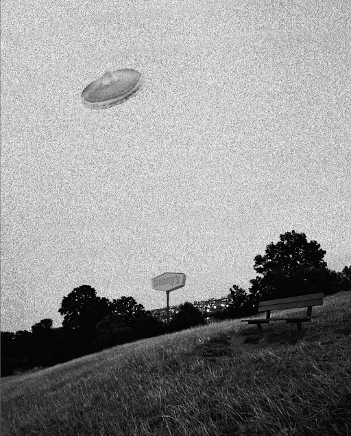 BREAKING: We were able to source archival footage of a UFO flying over one of our Denny's locations. We picked up conversations onboard the aircraft through local radio channels, and captured one alien proclaiming "bleep bloop blerp blerp, Denny's Grand Slams right now bleep