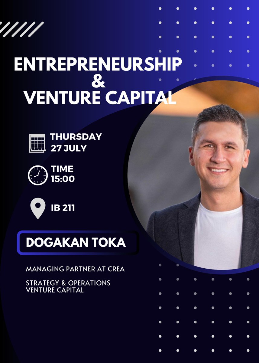 🎙️ Speaking at @unibogazici_en  Entrepreneurship &amp; Venture Capital.

On July 27th (tomorrow), I'll get together with students at one of top universities and ecosystems in #Turkiye - @unibogazici_en  (actually "the" top but as an alumni of <a href="/sabanciu/">Sabancı Üniversitesi</a> , I'm biased :)) to talk about