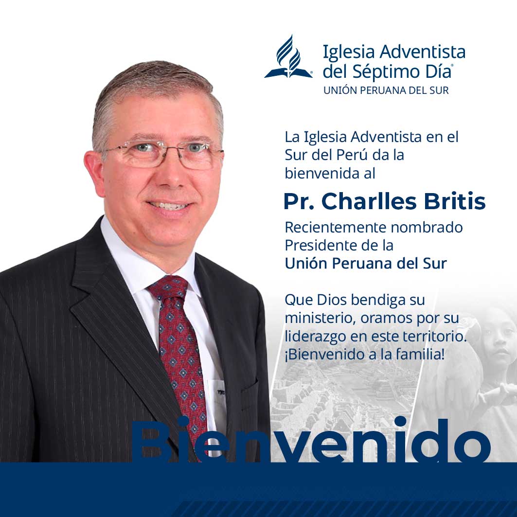 La Unión Peruana del Sur expresa una afectuosa bienvenida al Pr. @PrCharlesBritis nombrado como Presidente de la Iglesia Adventista del Séptimo Día para el sur del Perú. Que Dios bendiga su ministerio, oramos por su liderazgo en este territorio. ¡Bienvenido a familia! 🙏✨ #UPS