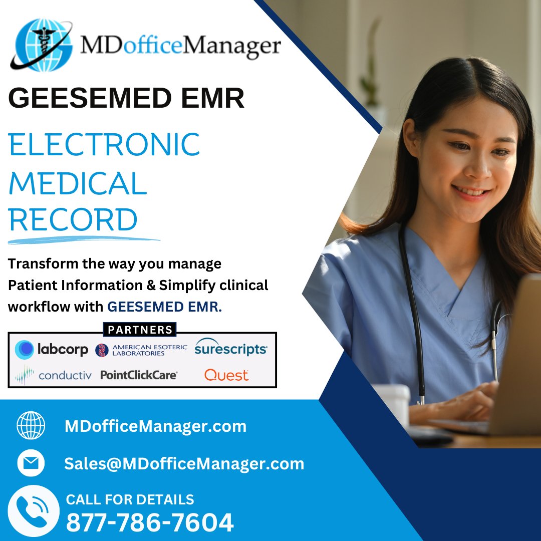 mdofficemanager's tweet image. 🏥 Streamline your medical practice with our cutting-edge EMR software!

📝Say goodbye to paperwork and hello to efficient patient records management.

💻 Improve patient care and save time. 

Visit: MDofficeManager.com
.
.
#MedicalPractice #EfficiencyMatters #EMRsoftware