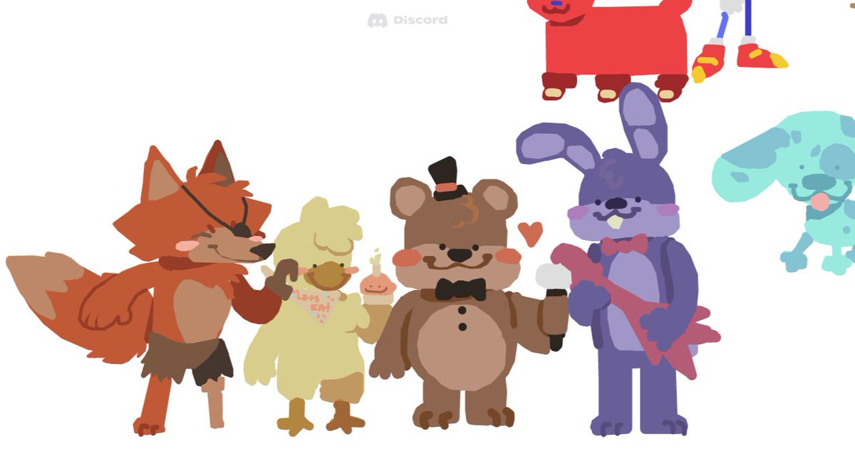 ReeseePiecees's tweet photo. I cant get over how much i love how goofy these guys from a drawpile me n pals did came out 
The og fnaf crew :')
#fnaf #art https://t.co/Irvoqbu5Jn