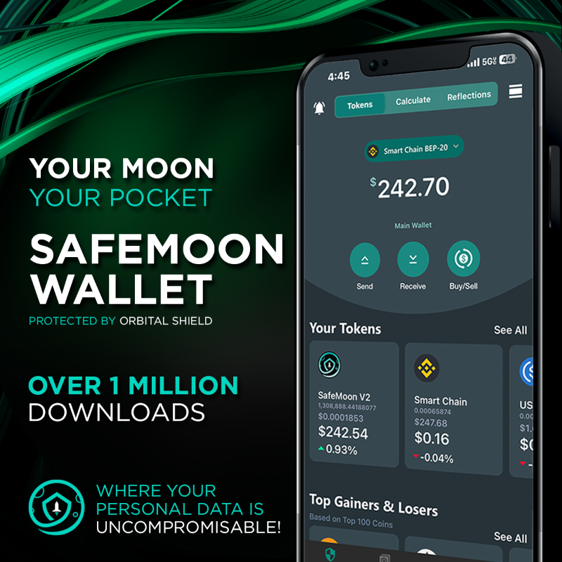 safemoon's tweet photo. Welcome to the SafeMoon Wallet! 🎉
Experience the Web3 Movement for Everyone™
https://t.co/lc4iYOL0J4

🔵 Trade &amp; store your favorite digital assets
🔵 Bridge between multiple chains
🔵 Fiat on &amp; off ramp
🔵 Built in Swap
🔵 Secured by Orbital Shield
🔵 Android &amp; iOS

#SAFEMOON