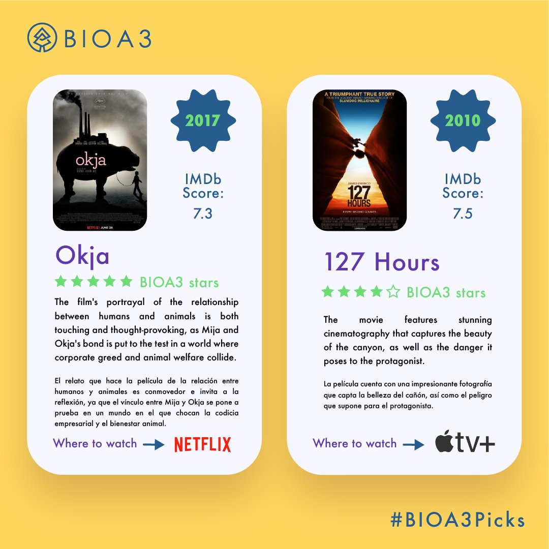 BioA3_Official's tweet photo. #BIOA3Picks: Sometimes a movie doesn't have to be exclusively about the environment to teach us about the beauty of our planet.

📍https://t.co/r5GYDGvV4k
#bioa3 #cryptonews #crypto #altcoin https://t.co/WM1F5pybER