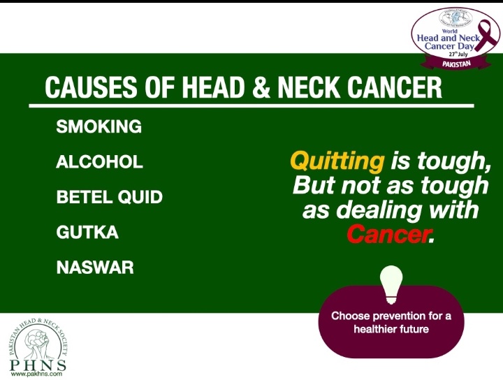 DrUmarBaloch92's tweet photo. July 27 Head and neck cancer awareness day 
#WorldHeadandNeckAwarenessDay 
#PSORL
#MedTwitter
#PHNS https://t.co/pL0uGr1C2g