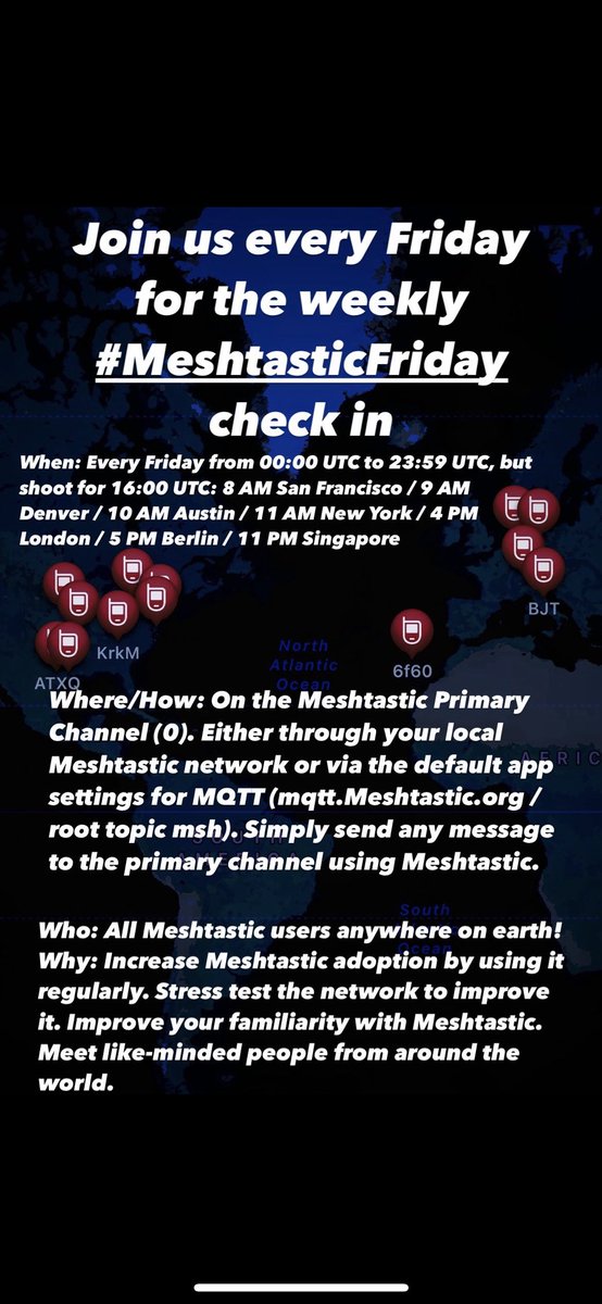 AustinMeshOrg's tweet image. Join us this Friday for the first weekly #meshtastic check in. #meshtasticfriday