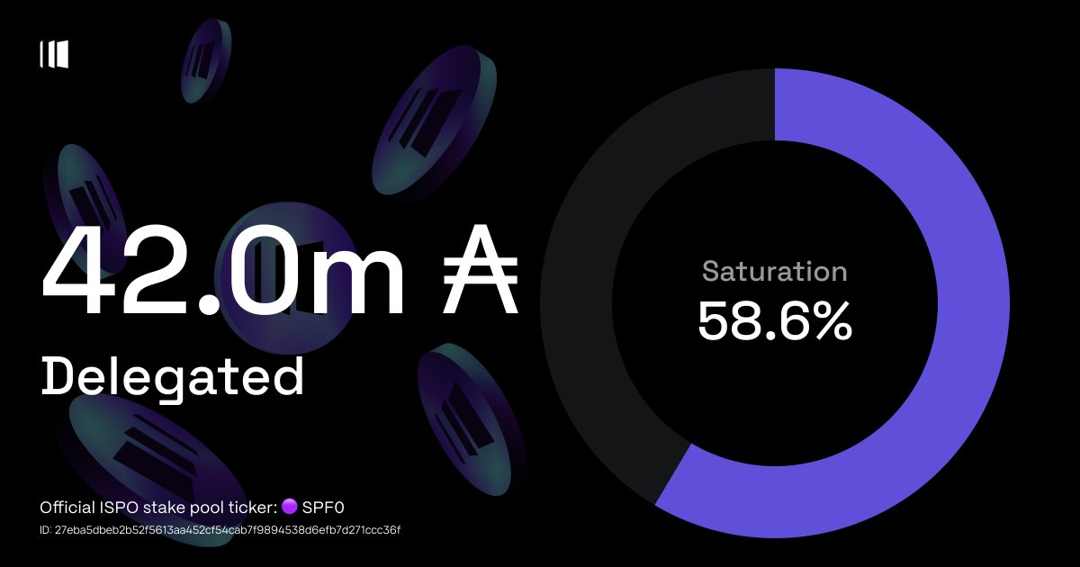 spectrumxnet's tweet image. Things are getting huge! 📈

Almost 60% saturation in the 🟣SPF0 standard ISP.

Check here 👇
cardanoscan.io/pool/27eba5dbe…