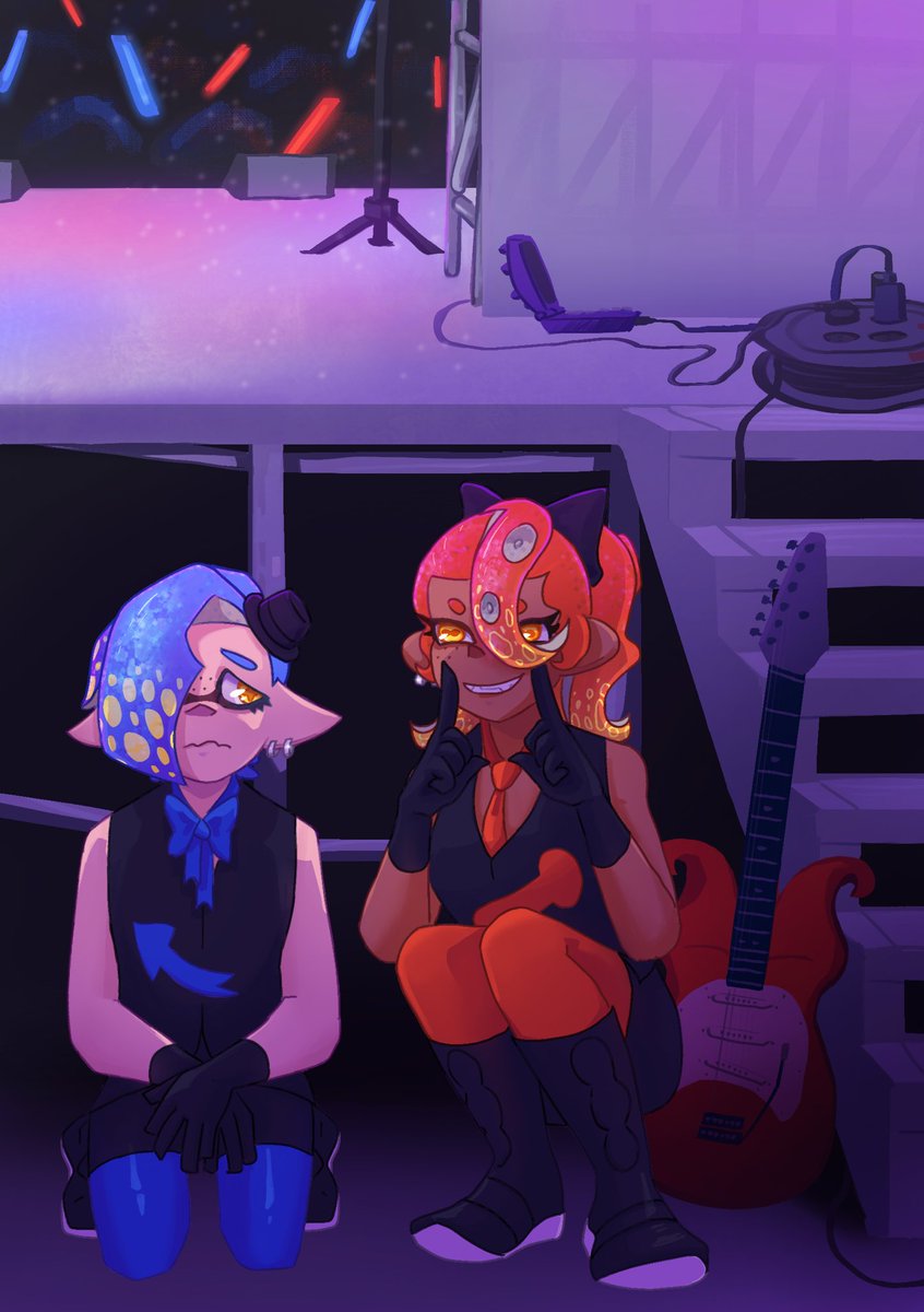 This is what I did for <a href="/risinghueszine/">Rising Hues Zine💫 OUT NOW!</a> 
It’s my idols at their concert but Nero has stage fright so Nerea always tries to help him