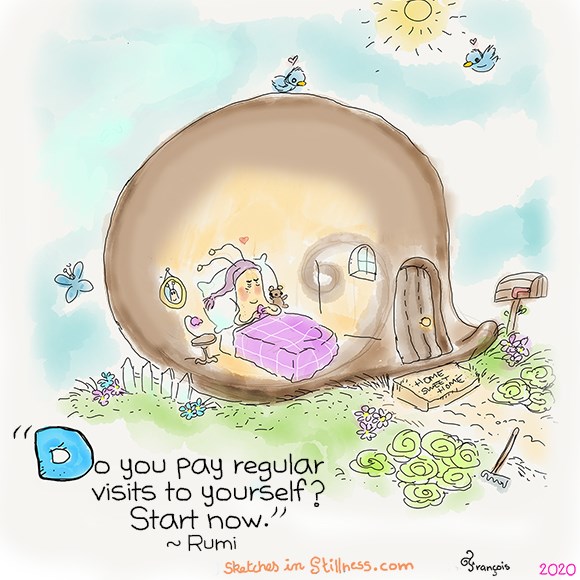 "Do you pay regular visits to yourself? Start now." - Rumi ~ Sometimes the world can be too much, go within to rest. ~ #SelfCare