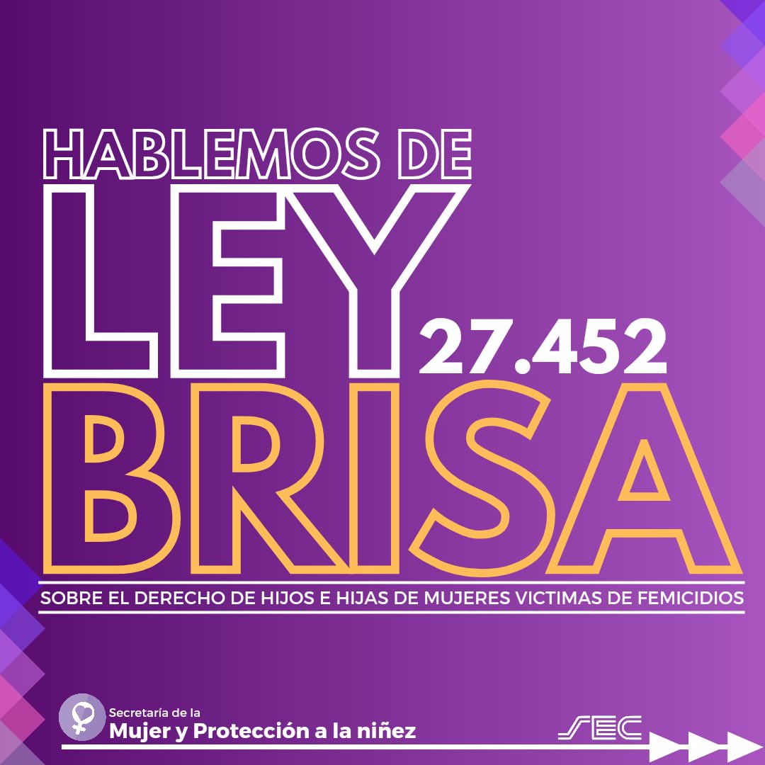 MyN_Sec's tweet photo. ℹ️El 26 de Julio de 2018 es promulgada la "LEY BRISA". La misma lleva el nombre de la hija menor de DAIANA DE LOS ANGELES BARRIONUEVO, asesinada a golpes por su ex pareja. Debemos generar conciencia social y luchar para que las leyes se cumplan. #LeyBrisa https://t.co/iXRKVf1Oj7