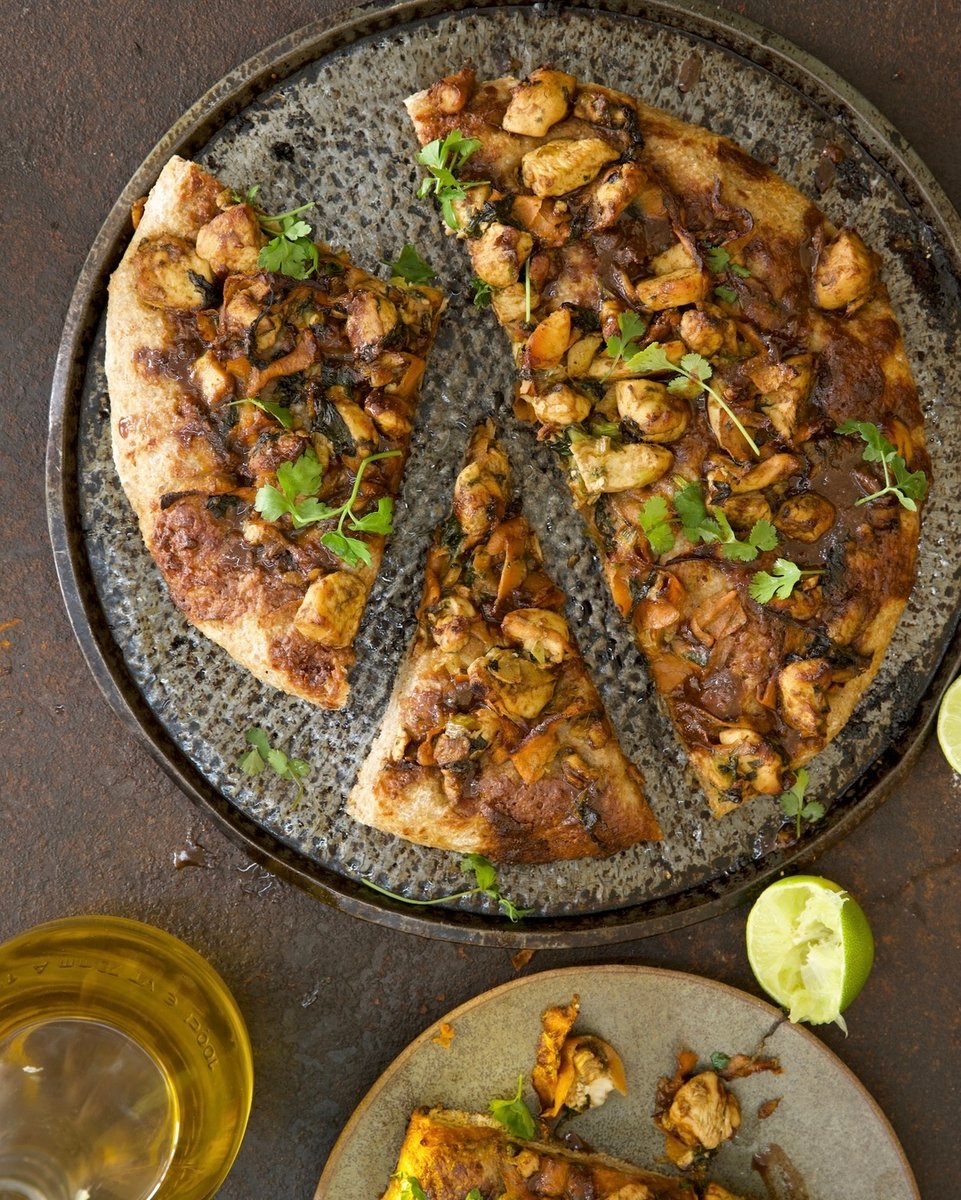 NEW CLUB RECIPE: Chicken Satay Sourdough Pizza. We make this when we're craving something different than the standard tomato sauce ensemble. Made in collaboration with <a href="/pipersfarm/">Pipers Farm</a> using their Proper Free Range Chicken, and our <a href="/botanicalblend/">Botanical Blend Flour</a> flour produced for us by @hodmedods