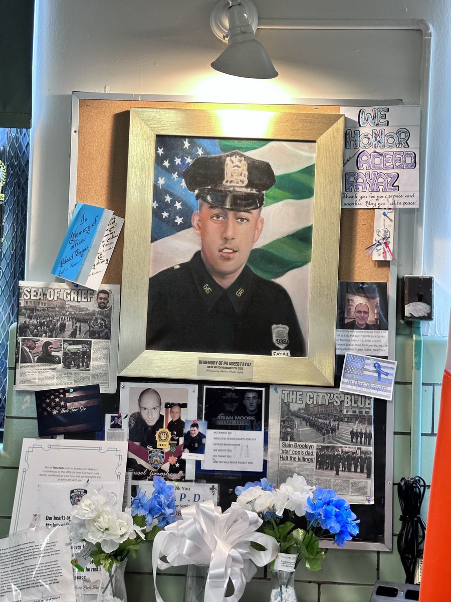 NYLEFOUNDATION's tweet photo. Chairman Commissioner Reginald Ward, President Thomas D’Auria, Director Mitch Weiss &amp; Administrator Kelly Hernandez gathered at the 66th Precinct to present a check in memory of Police Officer Added Fayaz. The Foundation has been supporting law enforcement causes since 1995. https://t.co/fLPu7MolqG