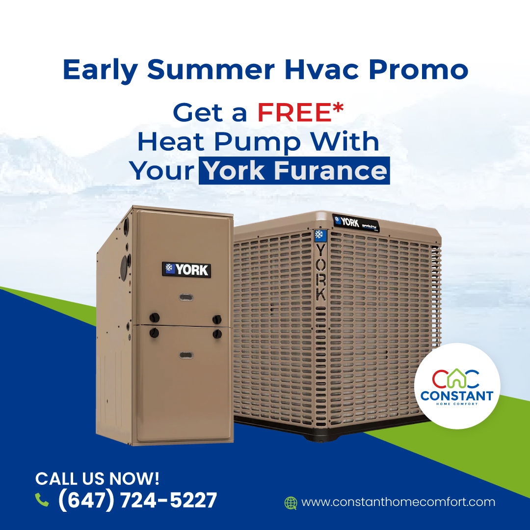 Upgrade your HVAC system this summer and stay cool while saving big on energy bills! Upgrade your York Furnace for optimal efficiency and comfort. 

#ConstantHomeComfort #HVAC #HomeComfort #CanadaHVAC  #HomeImprovement #CanadianLiving #StayComfortable #HomeUpgrades #Heating