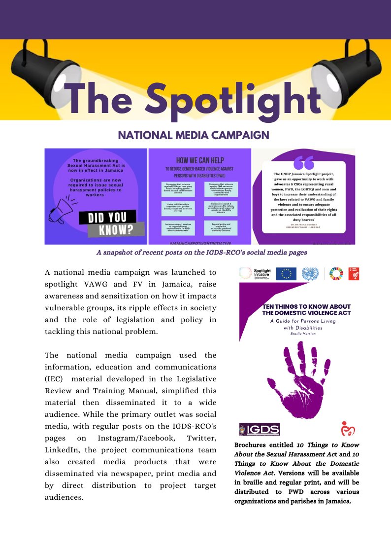 IGDS_RCU's tweet photo. Through the Jamaica Spotlight Initiative, IGDS RCO and its partners trained 120 advocates to utilise the Sexual Harassment Act &amp; the Domestic Violence Act to end gender-based violence. Check out the project’s highlights. #endgbv #endvawg #spotlightinitiative #legislativereforms https://t.co/GSh5s12o5Y