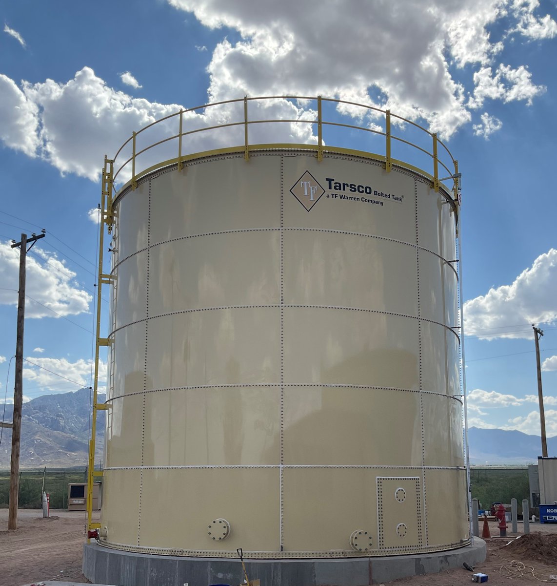 Tarsco Bolted Tank completed this 110,900 gallon fire protection tank in NM. Factory-coated bolted steel tanks provide an economical and long lasting solution for fire protection water storage. Call 866-700-2500 or email tarscoboltedsales@tfwarren.com tfwarren.com/tarsco/applica…
