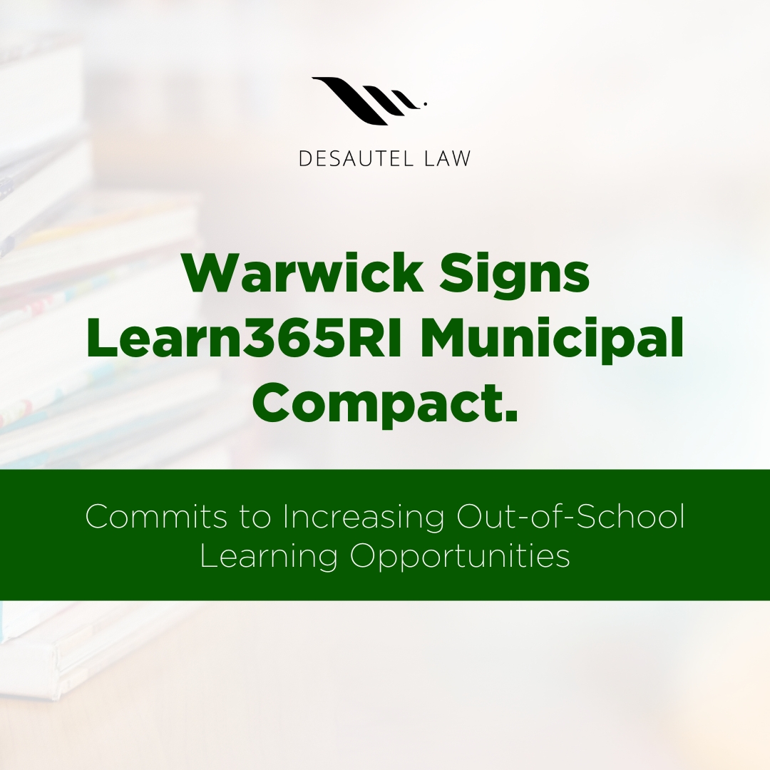 #Warwick Signs #Learn365RI Municipal Compact, Commits to Increasing Out-of-School #LearningOpportunities. Click to read more bit.ly/44g3h3d 

#RIGovernor #EnvironmentalEducation #EnvironmentalLaw #EnvironmentalLawyer #NewportRI #Desautellaw #rhodeisland #newengland