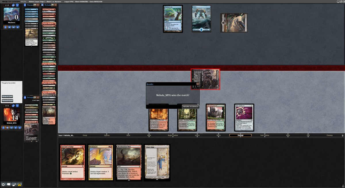 Nebula_MTG's tweet photo. 0 cards in library win... I'll take it https://t.co/Agnng30MZC