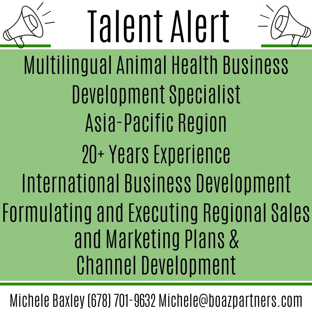 BoazPartners's tweet image. Talent Alert! We have a candidate you won't want to miss out on. Reach out to Michele Baxley for details!

#TalentAlert #candidate #animalhealthrecruiters
boazpartners.com/animal-health/