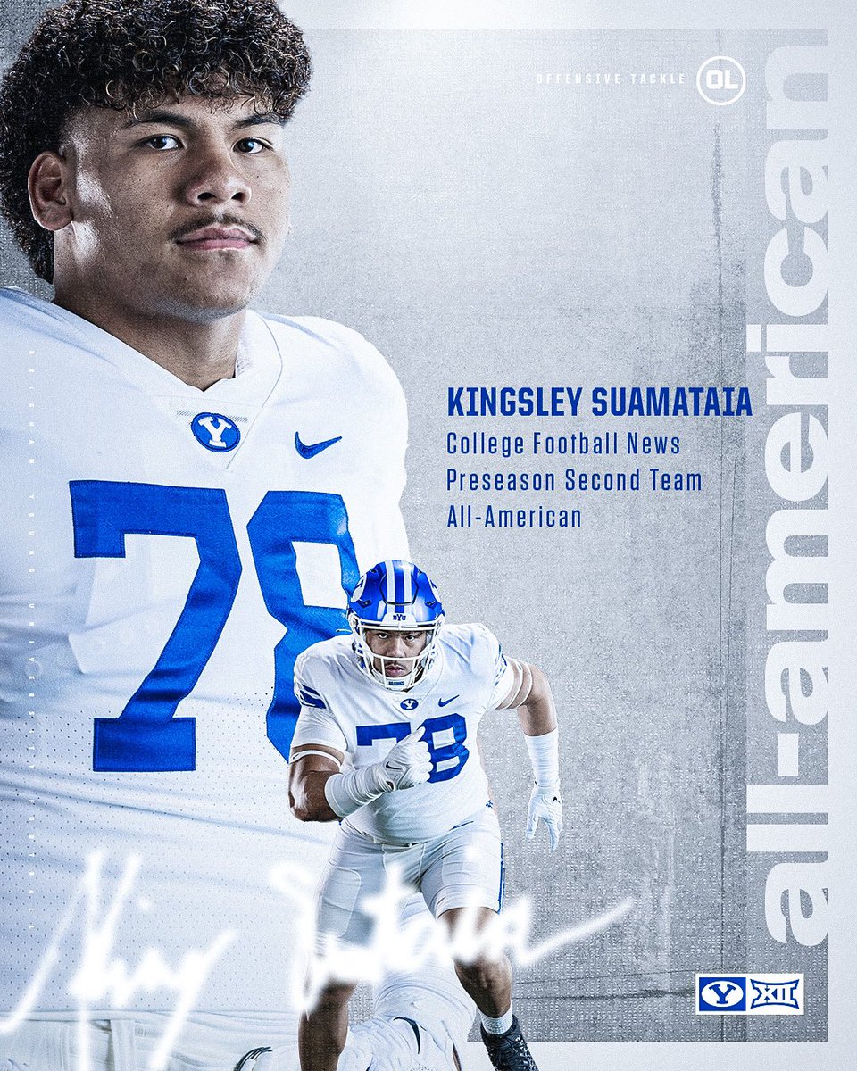 RT @BYUfootball: Kingsley Suamataia has been named to the College Football News Preseason All-America Second Team. https://t.co/e1zUSdy9HI