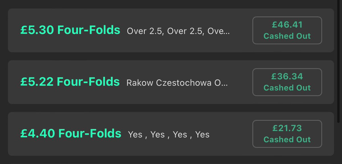 barnz's tweet photo. @Flutterpunt Managed to cash them all at decent odds https://t.co/0VrpSHaZpD