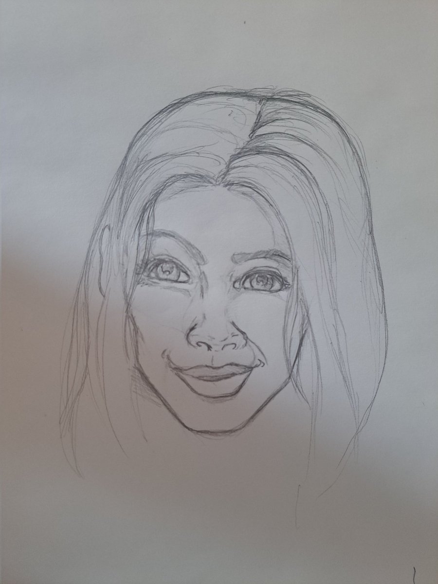 Saw this image of a woman's face in my head and felt compelled to draw it.  It's no one I know. So can't tell you all a name. Drawing isn't done yet. Just stopping here for today. Been awhile since I've drawn anything.  Have to say it's coming out pretty good.