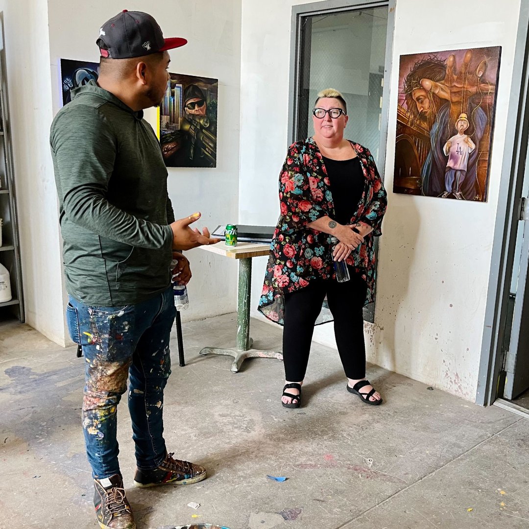 Artists Marissa Brown, Jesse Fregozo and Steven Rahbany met with multi-disciplinary artist Kristine Schomaker for studio visits as part of the professional development aspect of Art Share L.A.'s Ellsworth Artist Residency Program.

Learn more and apply at artsharela.org.