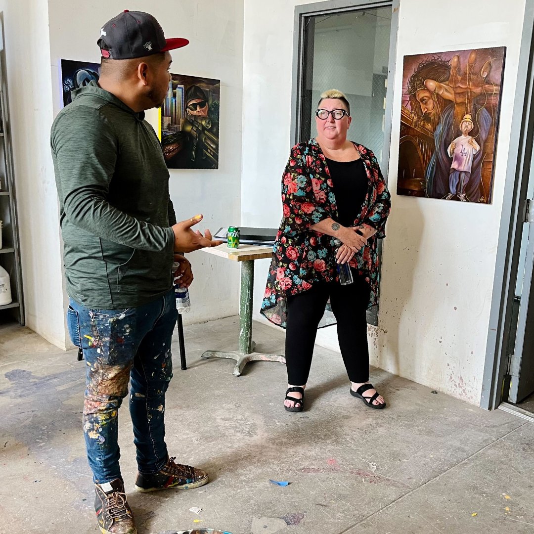 Artists Marissa Brown, Jesse Fregozo and Steven Rahbany met with multi-disciplinary artist Kristine Schomaker for studio visits as part of the professional development aspect of Art Share L.A.'s Ellsworth Artist Residency Program. Learn more and apply at artsharela.org.