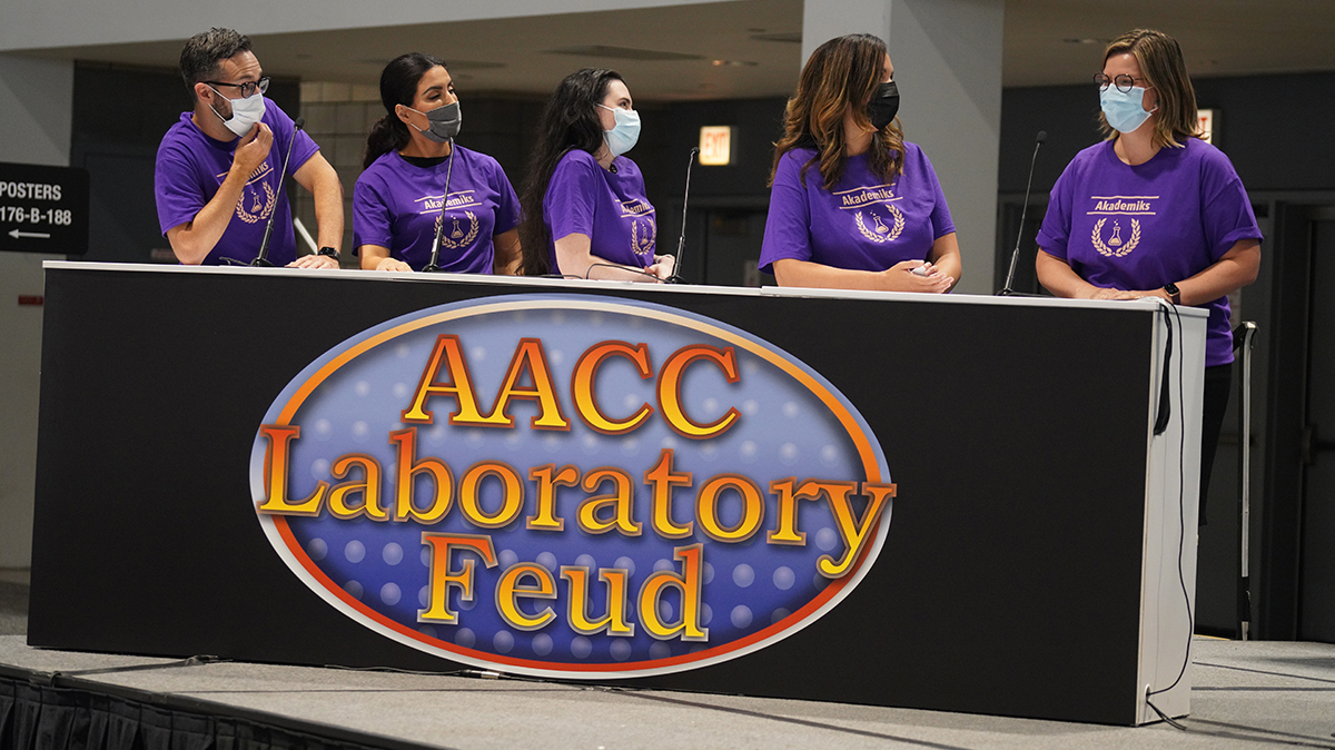 Lab Feud is back! Celebrating 75 Years of Innovation, today from 4pm-5pm in the #2023AACC Clinical Lab Expo. Watch the Faculty vs. Fellows in this gameshow-style competion. Don’t miss out on this fun, interactive experience! ow.ly/JgIA50PhCjL