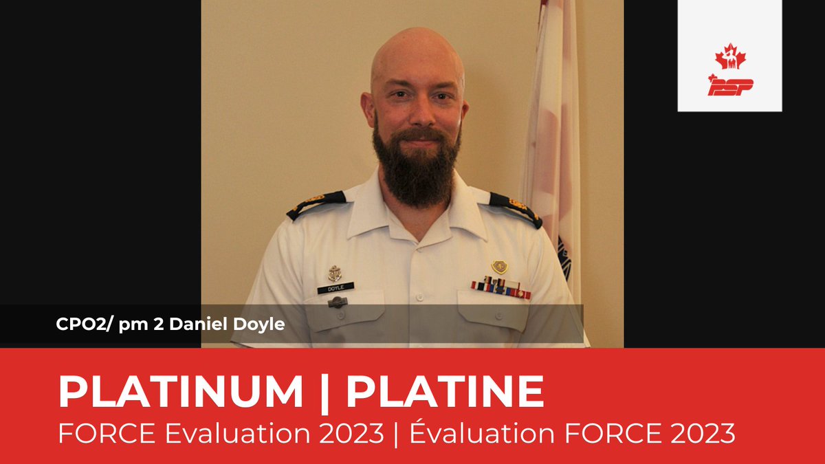 PSPOttawa's tweet photo. 👏👏👏 Congratulations to CPO2 Daniel Doyle for reaching the Platinum incentive level in his #FORCEevaluation 2023.🥇Félicitations au pm 2 Daniel Doyle pour avoir atteint le niveau d'encouragement Platine lors de son #évaluationFORCE 2023. Bravo Zulu ! #CanMilTwitter https://t.co/ZjrEqBtbTw