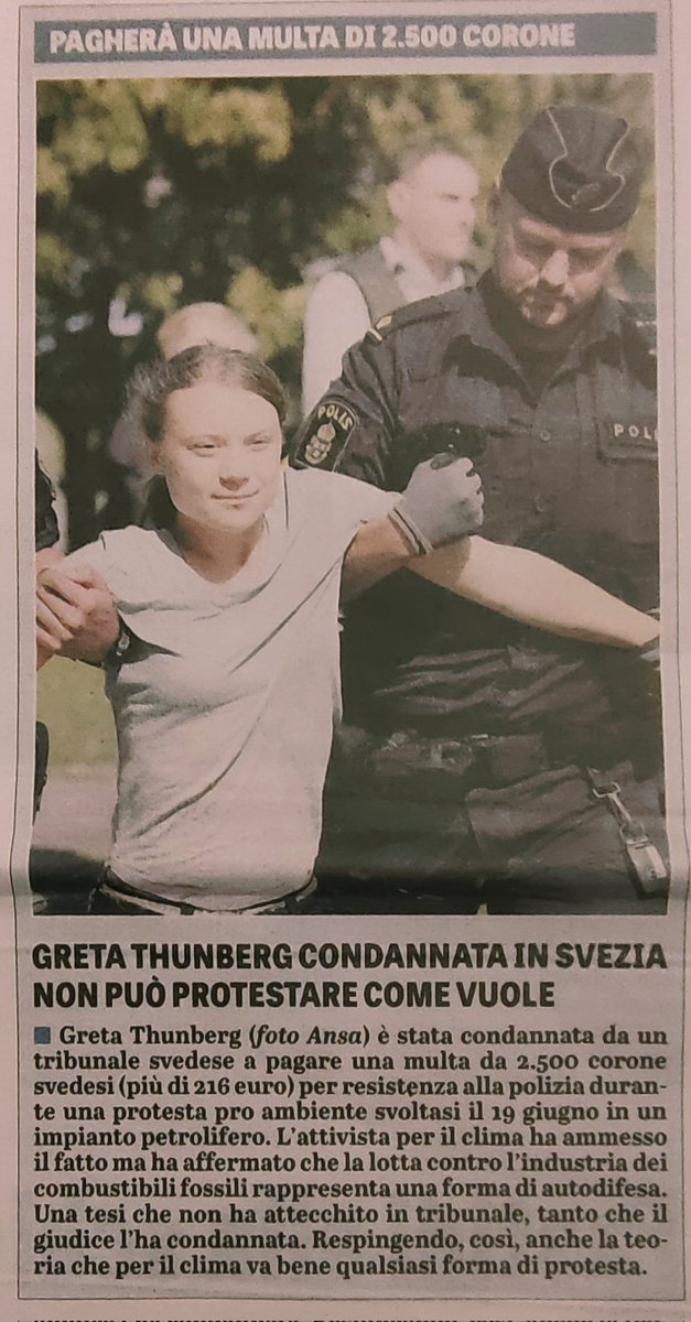 #GretaThunberg
Ma come, adesso la fondatrice della RELIGIONE #green viene CONDANNATA in #Svezia??
Che comincino anche loro a non sopportare più le sparate supponenti della piccina?🤔