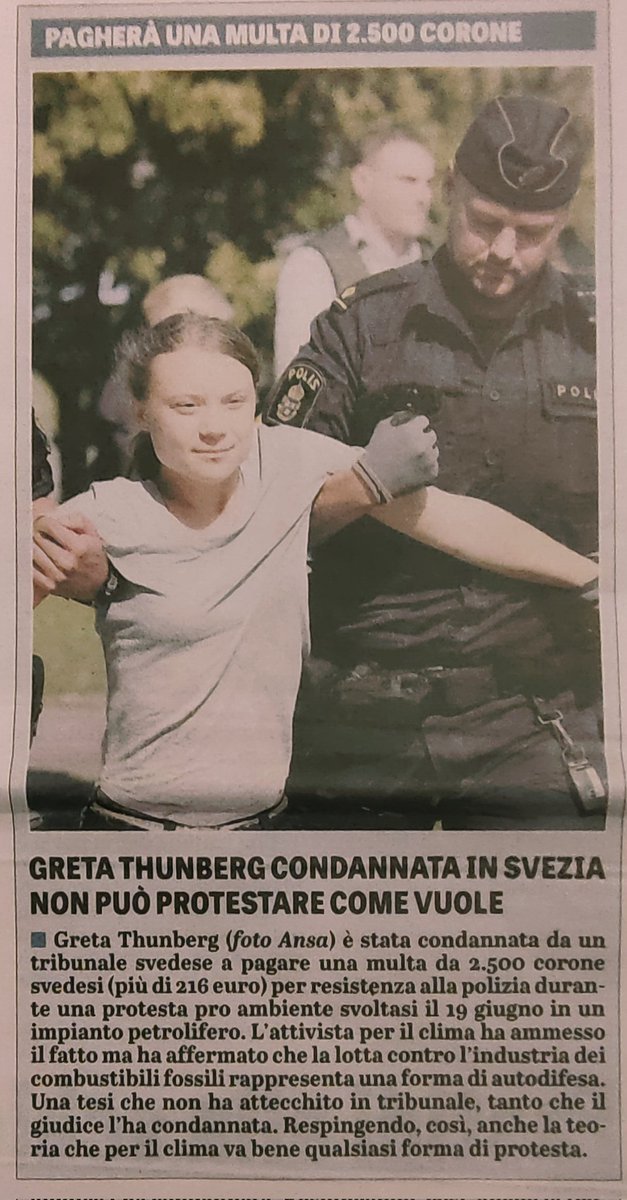 #GretaThunberg Ma come, adesso la fondatrice della RELIGIONE #green viene CONDANNATA in #Svezia?? Che comincino anche loro a non sopportare più le sparate supponenti della piccina?🤔