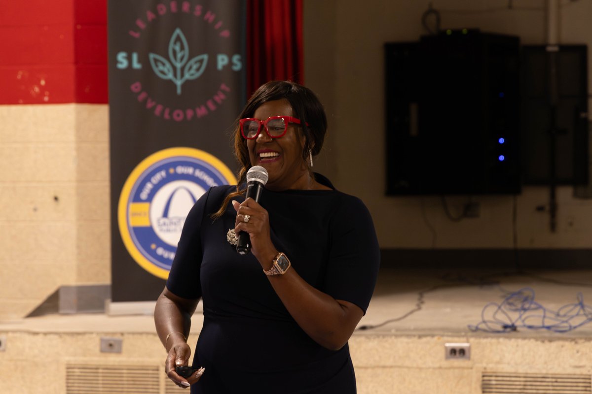 SLPS_INFO's tweet photo. For our SLPS Leadership Academy, the day began with a discussion of joy and humor. @SuptScarlett points out if we are bringing these things to work, if we are seeking out the reasons to celebrate, then we are bringing all this into the lives of our children. https://t.co/8k4OiDaQU5