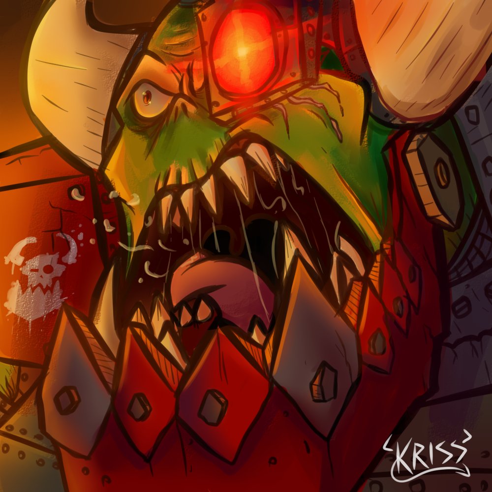 Krissrot's tweet photo. gorgutz 'ead 'unter, el mejor warboss siono curi?

#WarhammerCommunity #warhammer40000 #art #orc #digitalart #painting #drawing #fanart https://t.co/wEdYh3SKyh