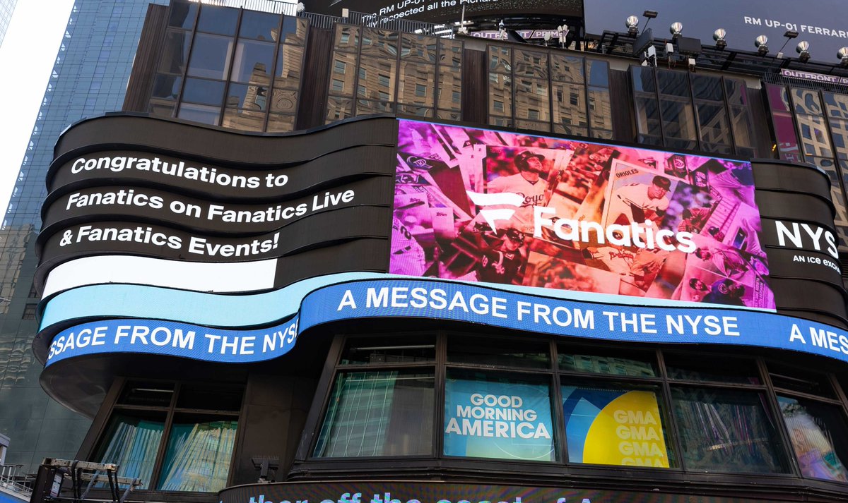 NYSE's tweet photo. Fanatics Live ✅ Fanatics Events ✅
Congrats to the @Fanatics team on these exciting launches! #onefanatics https://t.co/G0EiQkgCLu