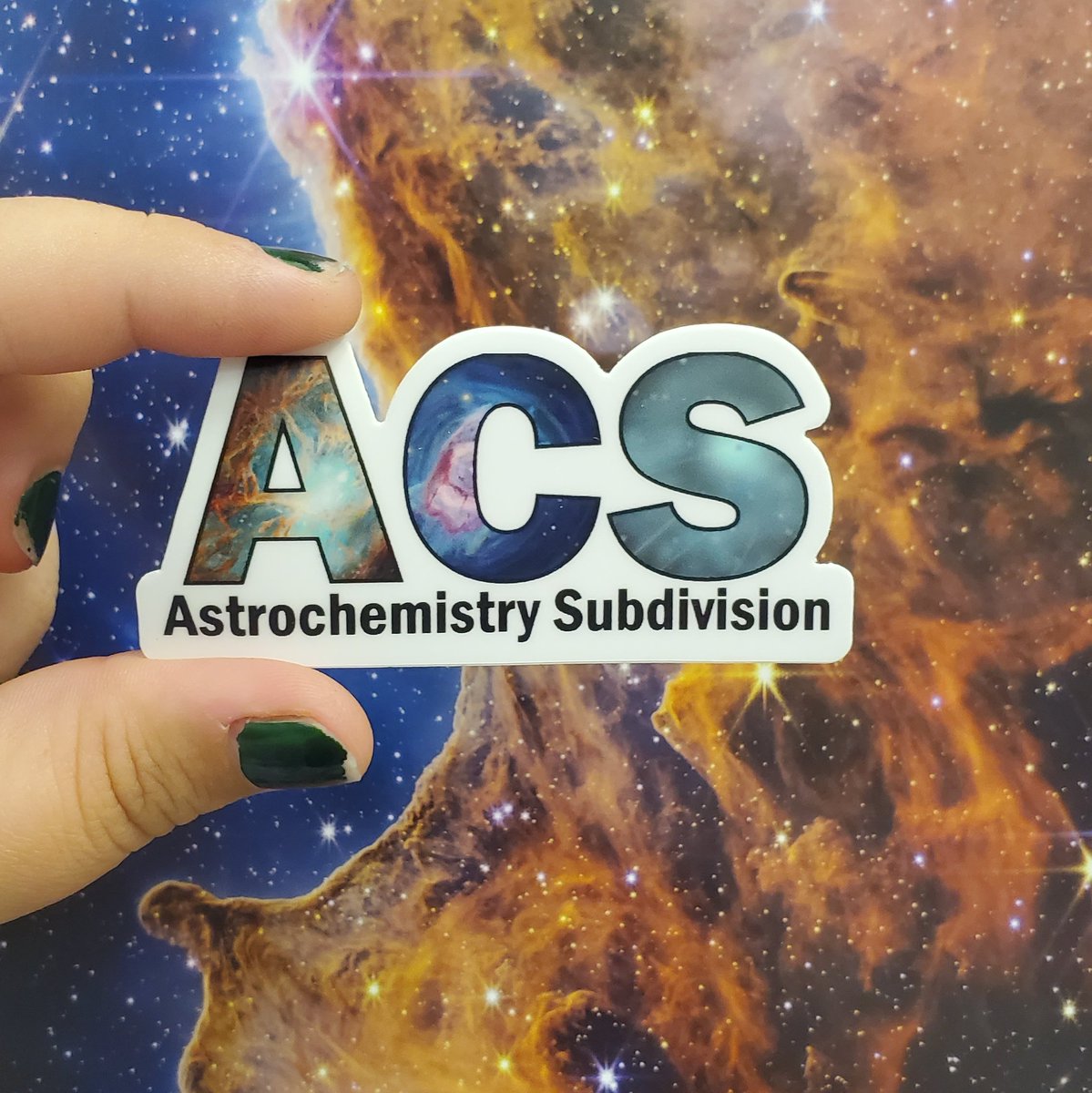 LivWithoutLimit's tweet photo. Stickers for @ACSAstrochem are here!! I'll be handing them out at the #ACSastrochem10 symposium at #ACSFall2023!!

Each of the letters features artwork by yours truly 😊 https://t.co/9t0XlsmlO7
