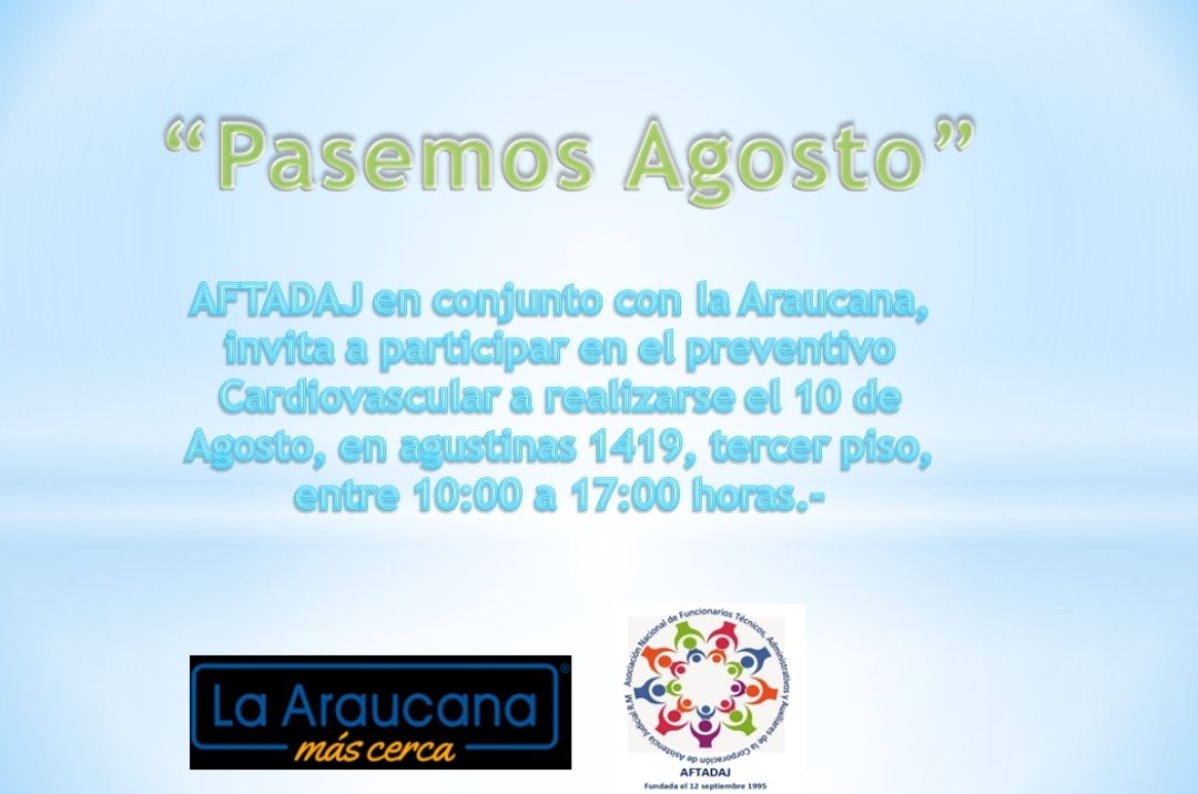 Invitamos a los funcionarios de la CAJ R.M a participar en operativo medico preventivo