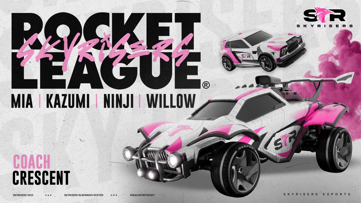 SkyRisers (@skyrisersgg) on Twitter photo π¨ ATTENTION π¨
The next big announcements today - our womenβs <a href="/RLEsports/">Rocket League Esports</a> roster!
<a href="/BladeCasts/">Mia Rose</a>
<a href="/RLKazumi/">RL Kaz.umi</a>
@NinjiWCB
<a href="/RavensWillowRL/">SkyRisers Willow</a>
Coach: <a href="/crescent_uwu/">Crescent</a>
#ReachForTheSky β’ <a href="/SoarDogg/">SoarDogg Apparel</a> π¨ ATTENTION π¨
The next big announcements today - our womenβs <a href="/RLEsports/">Rocket League Esports</a> roster!
<a href="/BladeCasts/">Mia Rose</a>
<a href="/RLKazumi/">RL Kaz.umi</a>
@NinjiWCB
<a href="/RavensWillowRL/">SkyRisers Willow</a>
Coach: <a href="/crescent_uwu/">Crescent</a>
#ReachForTheSky β’ <a href="/SoarDogg/">SoarDogg Apparel</a>
