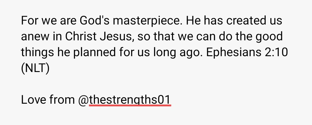 thestrengths01's tweet image. Quick Reminder.

Day 26/31.

"Haven received Christ, you are empowered to begin to live and do the assignment God prepared for you before you came - there is a purpose for your life"

Reference: Ephesians 2:10 (NLT)

Love from @thestrengths01

#quickreminder #do #purpose #saves