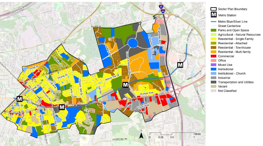 PGC: Get ready for Blue Line Corridor plan! Check out community mtgs &amp; website. See all the yellow on the map? That's single family zoning - wrapped around Capitol Hts &amp; Addison Rd Metros. Let's look at missing middle housing to invigorate the area.
bit.ly/3YdD8Qf
