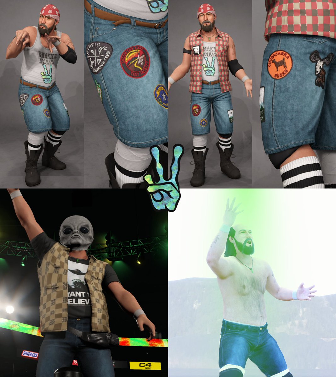 Heres one I made a while ago but in light of the UFO stuff happening rn, 3XW's resident Cryptid hunter/UFOlogist, Nevada Desert native; Smoky Griffin! 🛸✌🏻

Up now on CC! Tags - 3XW, TripCrown #3XW #TripleCrownWrestling #CAWs #Cawcommunity #wwe2k23 #WWE #originalcaw #CAWmmunity