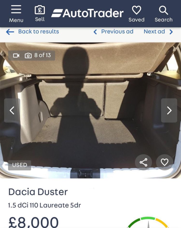 NoContextBrits's tweet photo. Proof that aliens exist and are using AutoTrader to abduct unsuspecting humans. https://t.co/uYO0kRCldr