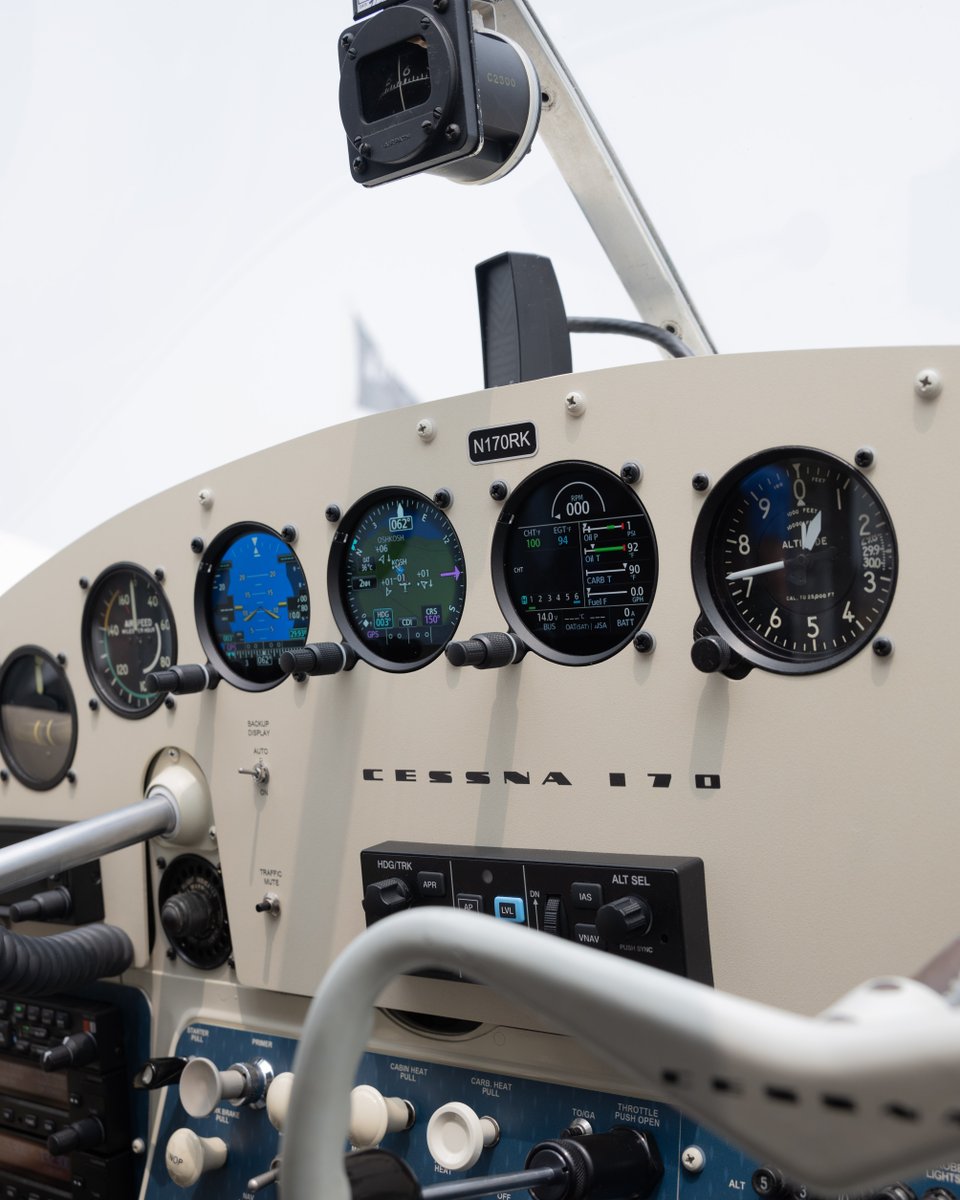 GarminAviation's tweet photo. We're celebrating the 75th anniversary of the iconic Cessna 170 with @Cessnateur's Garmin-equipped aircraft at our Oshkosh exhibit.

Tap the 💙 for this plane and panel ⤵️

#OSH23 #GarminAmbassador https://t.co/GxeazP1O51