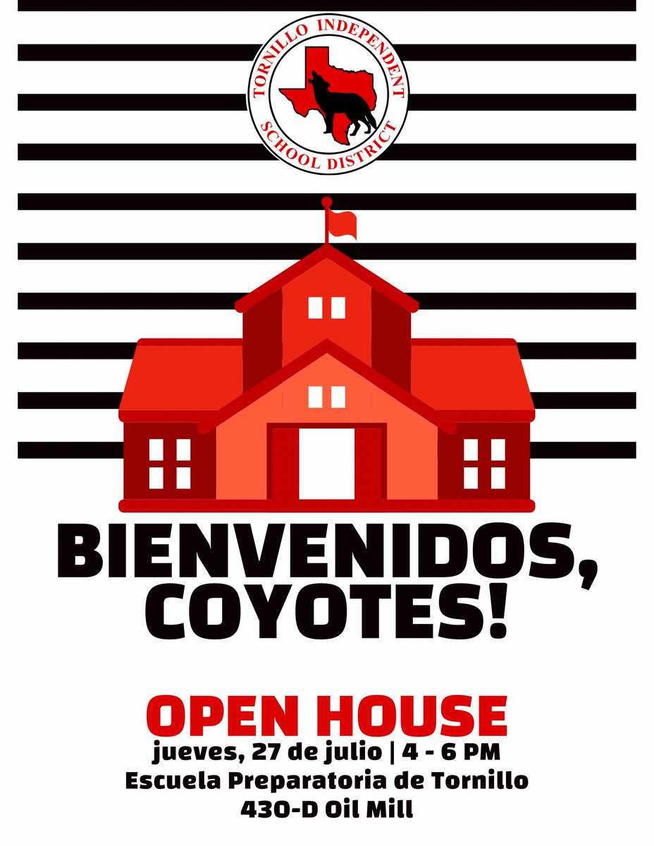 Coyotes, come out to open house on Thursday, July 27th to meet your teacher and learn about the great things we have planned for 2023-24!