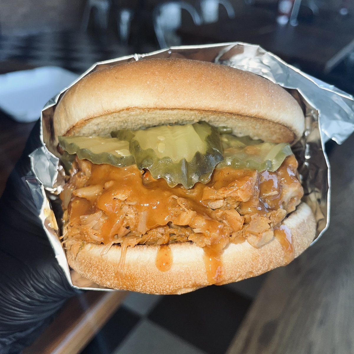 It’s been 2 years since we’ve brought back our OG BBQ Pulled Jackfruit sandwich‼️Our jackfruit is slow cooked for that tender-melt-in-your-mouth-bite. Choose your sauce: BBQ, Honey BBQ, Spicy BBQ, or our newest creation OKLAHOMA GOLD 🤪